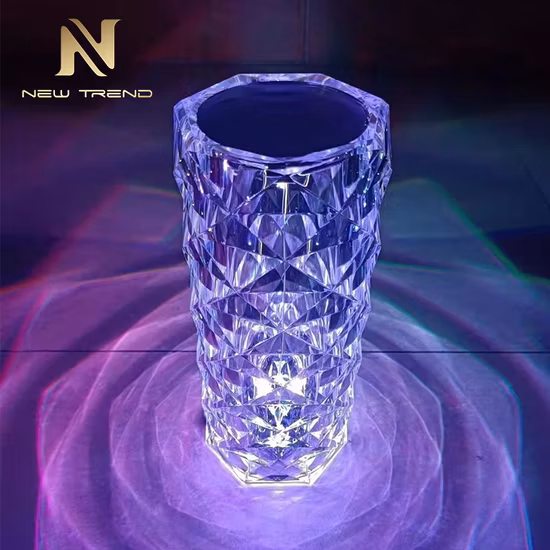 Lampe de bureau LED de couleur cristal moderne RVB d'intérieur pour la maison