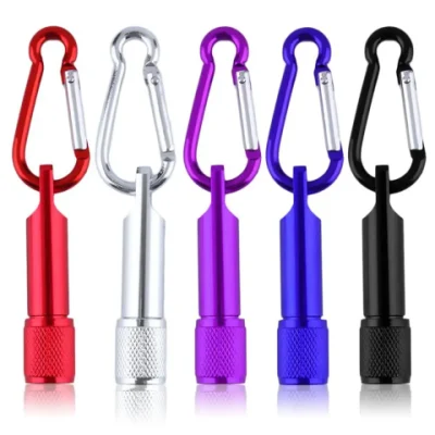 Porte-clés en aluminium Super Mini lumineux coloré, lumière LED